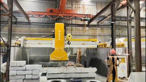 新式 鋼梁式 加重型 橋式中切機 紅外線中切機 石材加工機械 路徑石加工機械