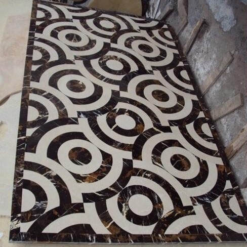 【金億石材】水刀拼花 長方形地板拼花 石材大理石加工定制設計